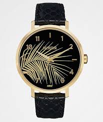 Black And Rose Gold Watch Womens Nixon X Amuse Society Arrow Leather Rose Gold Black Palm Watch Zumiez Black And Gold Watch Nixon Watches Women Gold Watches Women