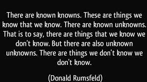 Moreover, they are gaps in our knowledge, but gaps that we don't know exist. Known Unknowns Are They Considered Enough In Diving