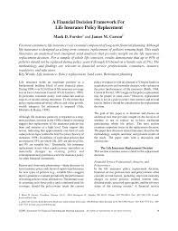 James is the insured on a life insurance policy. Pdf A Financial Decision Framework For Life Insurance Policy Replacement