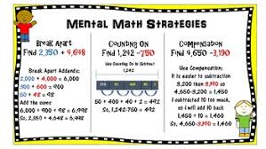Mental Math Strategies Anchor Chart