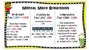 Mental Math Strategies Anchor Chart
