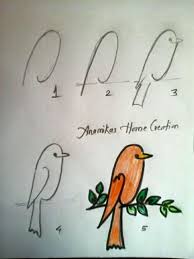 Bird Drawing For Kids Easy Step By Step Drawing With Children Bird Drawings Art Drawings For Kids Drawings
