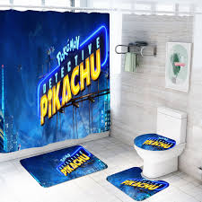 Check spelling or type a new query. Anime Bathroom Set 4 Piece Pokemon Pikachu Home Bath Curtain Toilet Lid Cover Rugs Mat Waterproof Non Slip Bathroom Accessories Buy At The Price Of 26 51 In Aliexpress Com Imall Com