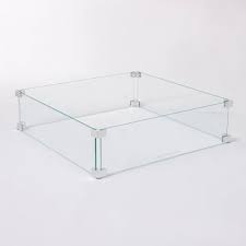 Offer metal fire plate cover: Tempered Glass Wind Guard For Square Lpg Fire Pit Fire Sense Target