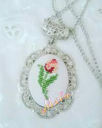 Etamin Kolye Lale Kanavice Desenler Oya