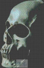 Skull On Black Cross Stitch Chart Advanced Cross Stitch Patterns