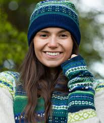 Wool fair isle hat. Made in Scotland in high quality British spun lambs  wool in purple, pinks and linen beige