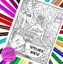 Keep your kids busy doing something fun and creative by printing out free coloring pages. Witchy Brew Coloring Page Pdf Halloween Coloring Fun Etsy