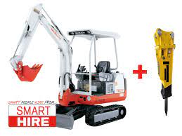 Mini Excavator With Jack Hammer Carnegie Equipment Hire