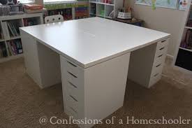 Our Ikea School Desks Confessions Of A Homeschooler Craft Table Ikea Ikea Crafts Homeschool Rooms