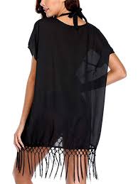 Black Bathing Suit Cover Up Walmart Womens Beach Bikini Cover Up Chiffon Tassel Swim V Neck Loose Bathing Suit Cover Up Summer Swimsu Bathing Suit Dress Bohemian Beach Dress Bathing Suit Cover Up