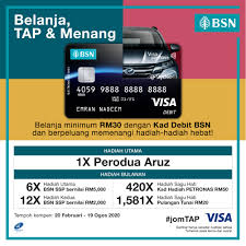Pasti ramai pelajar yang ingin mengetahui cara membuat semakan status permohonan kad debit pelajar (kads1m) dan juga cara membuat permohonan untuk tahun 2018. Bsn Malaysia Belanja Tap Menang Dengan Kad Debit Bsn Visa Sebanyak 2 020 Hadiah Hebat Menanti Anda Hanya Belanja Minimum Rm30 Untuk Peluang Memenangi Kereta Perodua Aruz Dan Lain Lain Hadiah Bulanan