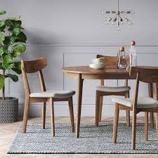 Astrid Mid Century Round Dining Table With Extension Leaf Project 62 In 2020 Midcentury Modern Dining Table Round Kitchen Table Mid Century Round Dining Table