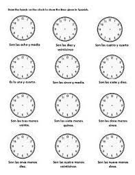 La Hora Spanish Time Practice Worksheets Practices Worksheets Time In Spanish Spanish Practice