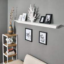 Welland 60 Corona Crown Molding Floating Wall Shelf White Floatingshelf W Wall Decor Living Room Modern Large Wall Decor Living Room Wall Decor Living Room