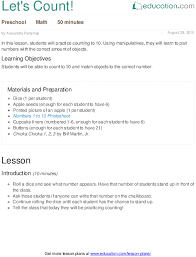 Let S Count Lesson Plan Education Com Math Lesson Plans Preschool Preschool Math Lessons Math Lesson Plans