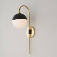 Black And Brass Wall Sconce Plug In 178 Mid Century Globe Adjustable Arm Wall Sconce With Images Wall Lamps Bedroom Indoor Wall Sconces Wall Sconces Living Room