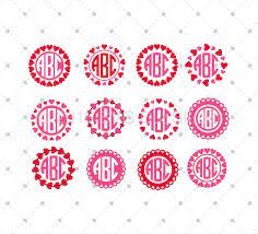 Download Heart Monogram Frames Svg Cut Files D4 For Cricut And Silhouette