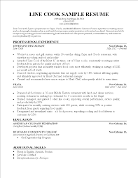 Line Cook Resume Sample Templates At Allbusinesstemplates Com