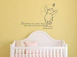 Classic Winnie The Pooh Sometimes The Smallest Things Baby Quote Vinyl Wall Decal In 2021 Winnie The Pooh Nursery Baby Quotes Winnie The Pooh Classic