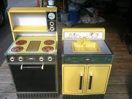 Metal shell, acrylic blades, acrylic lampshade size/weight: Set Of Vintage Sears Metal Play Kitchen Stove And Sink Play Kitchen Vintage Kitchen Appliances Kitchen Stove