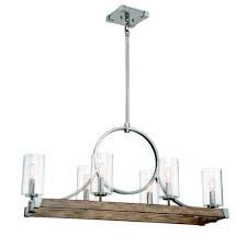 Kitchen island light fixture brushed nickel. Minka Lavery Country Estates 6 Light 39 Kitchen Island Light In Sun Faded Wood With Brushed Nickel Lightsonline Com