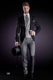 Black Blazer Grey Pants Men Black Tuxedo Jacket With Grey Pants And Pearl Grey Double Breasted Vest Black Suit Men Men S Business Outfits Mens Fashion Suits
