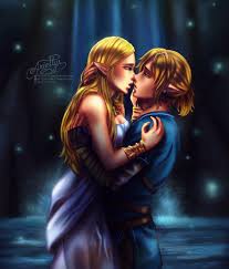 Seal It With A Kiss By Ariettys Link And Zelda Kiss Legend Of Zelda Breath Couples In Love