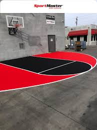 Here are some basketball court dimensions and measurements from high school, college and professional ranks. Sportmaster Basketball Court Surfaces Phoenix Az Home Basketball Court Backyard Court Outdoor Basketball Court
