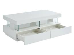 Découvrez la table basse relevable easy. Table Basse Fabio Mdf Laque Blanc Leds 2 Tiroirs