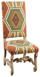 Rrp £1390 andrew martin kilim malborough armchair, black leather & brass studs. Upholstered Chair Southwestern Dining Chairs By Orchard Creek Designs 48437 Brrd Houzz