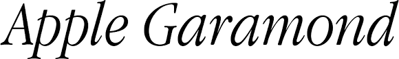 Apple Garamond Light Italic Font
