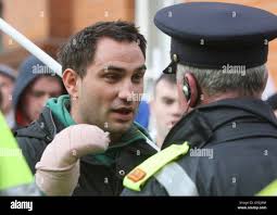 Alan Ryan during a protest outside Dublin Castle ahead of the state dinner  in honour of Queen Elizabeth II