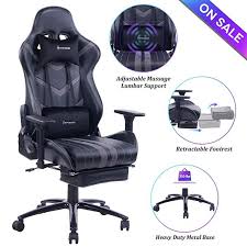Von Racer Massage Gaming Chair Racing Office Chair Adjustable Massage Lumbar Cushion Office Chair Lumbar Support Gaming Chair Reclining Office Chair