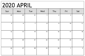 Printable April 2020 Calendar Waterproof Paper Printable Calendar Template In 2020 July Calendar September Calendar February Calendar