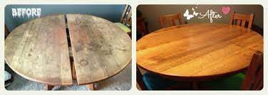 Before And After 1 Danish Oil 2 Murphy S Oil Soap 3 Fine Steel Wool 4 Howard S Feed N Wax And Refinishing Furniture Furniture Repair Old Wood Table