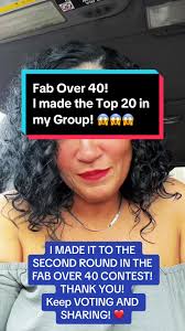 I made the Top 20 in my group in the Fab Over 40 Contest! Round two will  cut us down to 15 and that ends