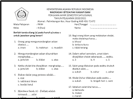 Download soal matematika kelas 3 sd belahan luas dan keliling persegi dan persegi panjang dan kunci jawaban soal uts fiqih kelas 5 semester 2 jawaban soal tematik kelas 1 tema 7 subtema 1 semester 2 th. Unduh Contoh Soal Pas Fikih Mi Kelas 2 Semester 1 Ganjil Sesuai Kma 183