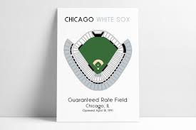 chicago white sox mlb stadium map ballpark map baseball stadium map gift for him stadium seating chart man cave