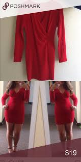 Long Sleeve Red Dress From Windsor Wrap Front Worn Once Windsor Dresses Red Long Sleeve Dress Red Dress Dresses