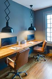 Blue Contemporary Home Office Home Office Design Office Interiors Contemporary Home Office