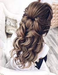 18 Updo Wedding Hairstyles The Marble Home Half Up Half Down Hair Prom Thick Hair Styles Hair Styles