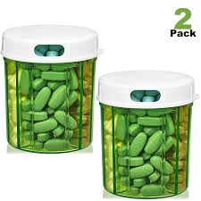 Find pill organizers coupons, promotions and product reviews on walgreens.com. Round Pill Organizer Dispenser Pack Of 2 Pill Boxes With 4 Compartments For Medication Vitamins Supplements Bottle Daily Pill Case Reminder Box Nbsp Walmart Canada
