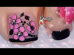 Diseños de uñas de pies. Diseno De Unas Para Pies Flor Y Frances Para Principiantes Flowers Nail Art Nlc Artofit