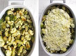 1 1/2 pounds medium or thick asparagus ; Brussels Sprouts Gratin With Gruyere Cheese Suebee Homemaker