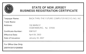 Electronic Recycling New Jersey Business License