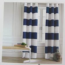 Crafted from durable polyester in a solid hue, this pair offers a rod pocket for easy hanging with the curtain. Amazon Com Tommy Hilfiger Cabana Stripe Curtains 2 Panels 50 By 96 Inch Eyelet Heading Modern Window Drap Color Block Curtains Striped Curtains White Windows