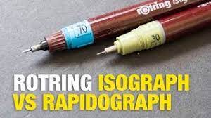 The rapidograph uses rotring's unique capillary cartridge. Rotring Rapidograph Vs Isograph Youtube