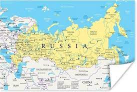 De situatie in een land kan snel veranderen. Bol Com Poster Illustratie Van Een Deel Van De Wereldkaart Met Rusland 180x120 Cm Xxl