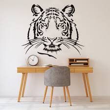 Free tiger head silhouette clip art. Home Decor Big Cat Vinyl Adhesive Removable Decals Art Mural Tiger Head Silhouette Wall Stickers Wild Animal Wall Sticker Silhouette Wall Stickerhome Decor Aliexpress